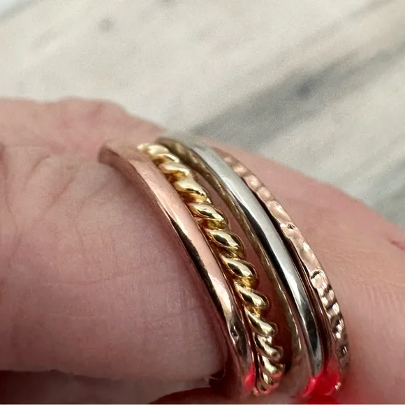 Mixed Metal Stackable Rings - Picture 4 of 5